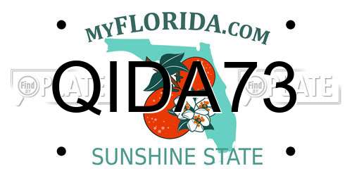 QIDA73 Florida License Plate