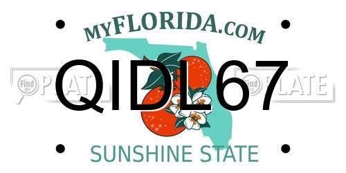 QIDL67 Florida License Plate