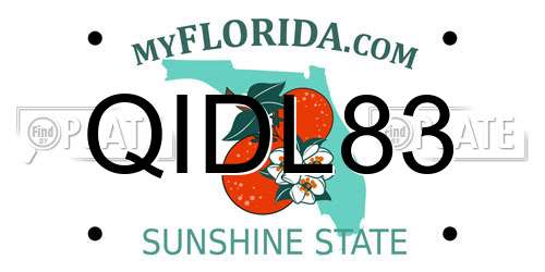 QIDL83 Florida License Plate