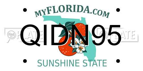 QIDN95 Florida License Plate