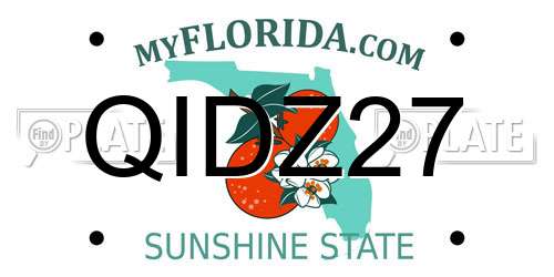 QIDZ27 Florida License Plate