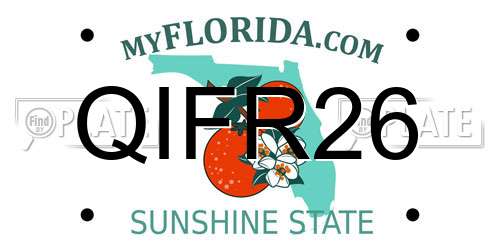 QIFR26 Florida License Plate