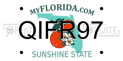QIFR97 Florida License Plate