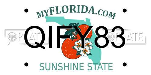 QIFY83 Florida License Plate