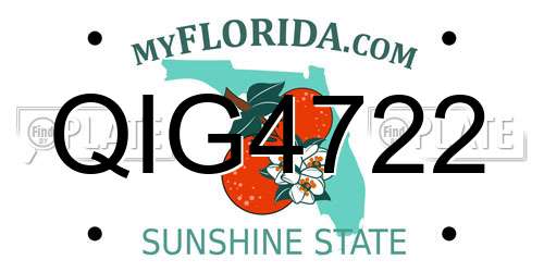 QIG4722 Florida License Plate