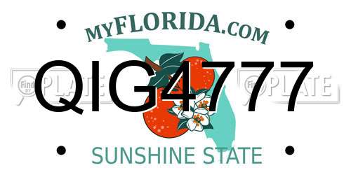 QIG4777 Florida License Plate