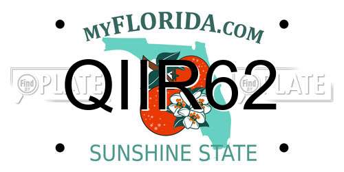 QIIR62 Florida License Plate