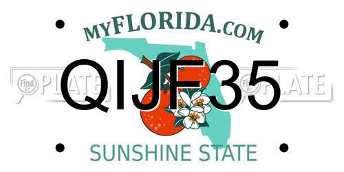 QIJF35 Florida License Plate