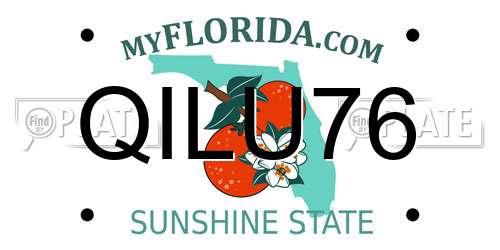 QILU76 Florida License Plate