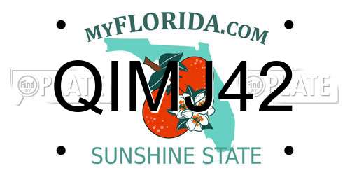 QIMJ42 Florida License Plate