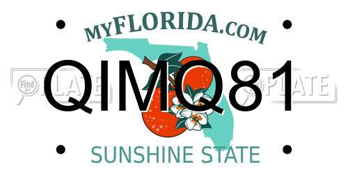 QIMQ81 Florida License Plate