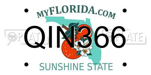 QIN366 Florida License Plate