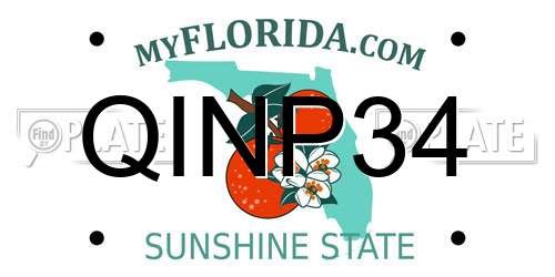 QINP34 Florida License Plate