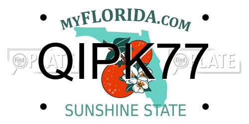 QIPK77 Florida License Plate