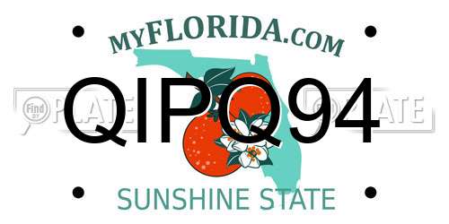 QIPQ94 Florida License Plate