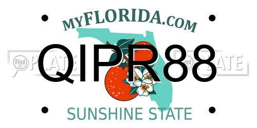 QIPR88 Florida License Plate