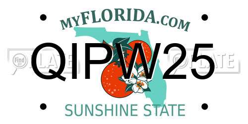 QIPW25 Florida License Plate