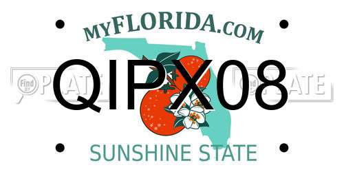 QIPX08 Florida License Plate