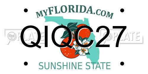 QIQC27 Florida License Plate