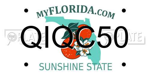 QIQC50 Florida License Plate