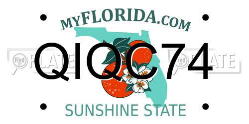 QIQC74 Florida License Plate