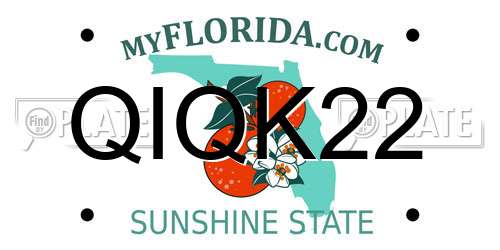 QIQK22 Florida License Plate