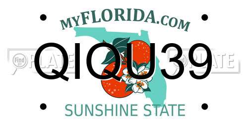 QIQU39 Florida License Plate
