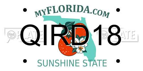 QIRD18 Florida License Plate