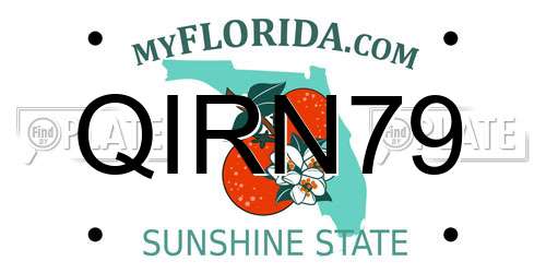 QIRN79 Florida License Plate