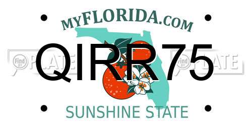 QIRR75 Florida License Plate