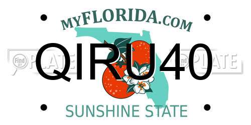 QIRU40 Florida License Plate