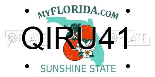 QIRU41 Florida License Plate