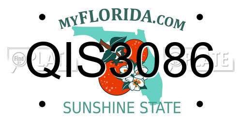 QIS3086 Florida License Plate