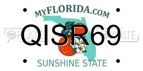 QISR69 Florida License Plate