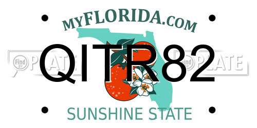 QITR82 Florida License Plate