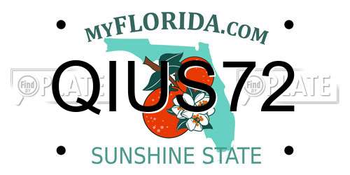 QIUS72 Florida License Plate