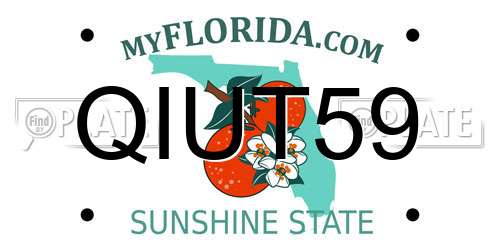 QIUT59 Florida License Plate