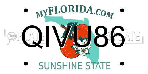 QIVU86 Florida License Plate