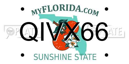 QIVX66 Florida License Plate