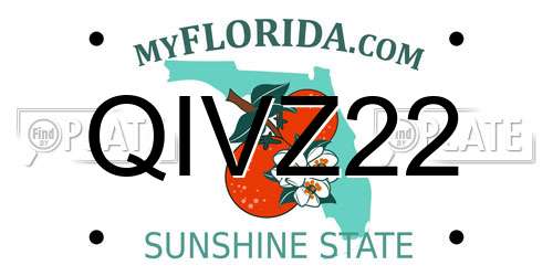 QIVZ22 Florida License Plate