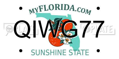 QIWG77 Florida License Plate