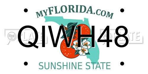 QIWH48 Florida License Plate