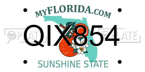 QIX854 Florida License Plate
