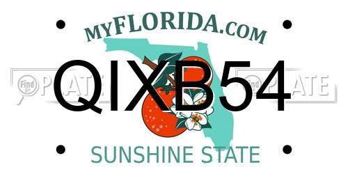 QIXB54 Florida License Plate