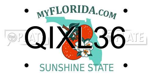 QIXL36 Florida License Plate