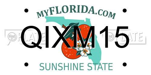 QIXM15 Florida License Plate