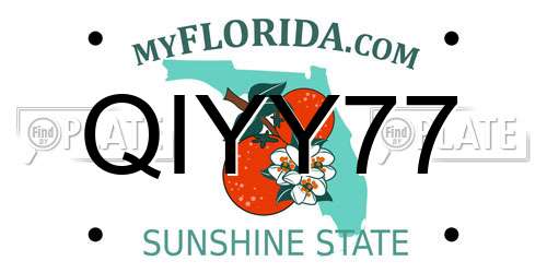 QIYY77 Florida License Plate