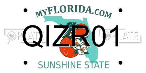 QIZR01 Florida License Plate
