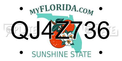 QJ4Z736 Florida License Plate