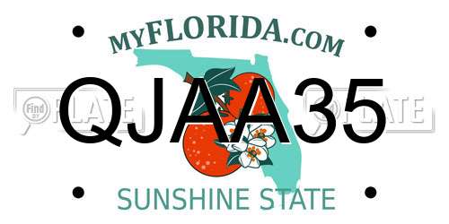 QJAA35 Florida License Plate